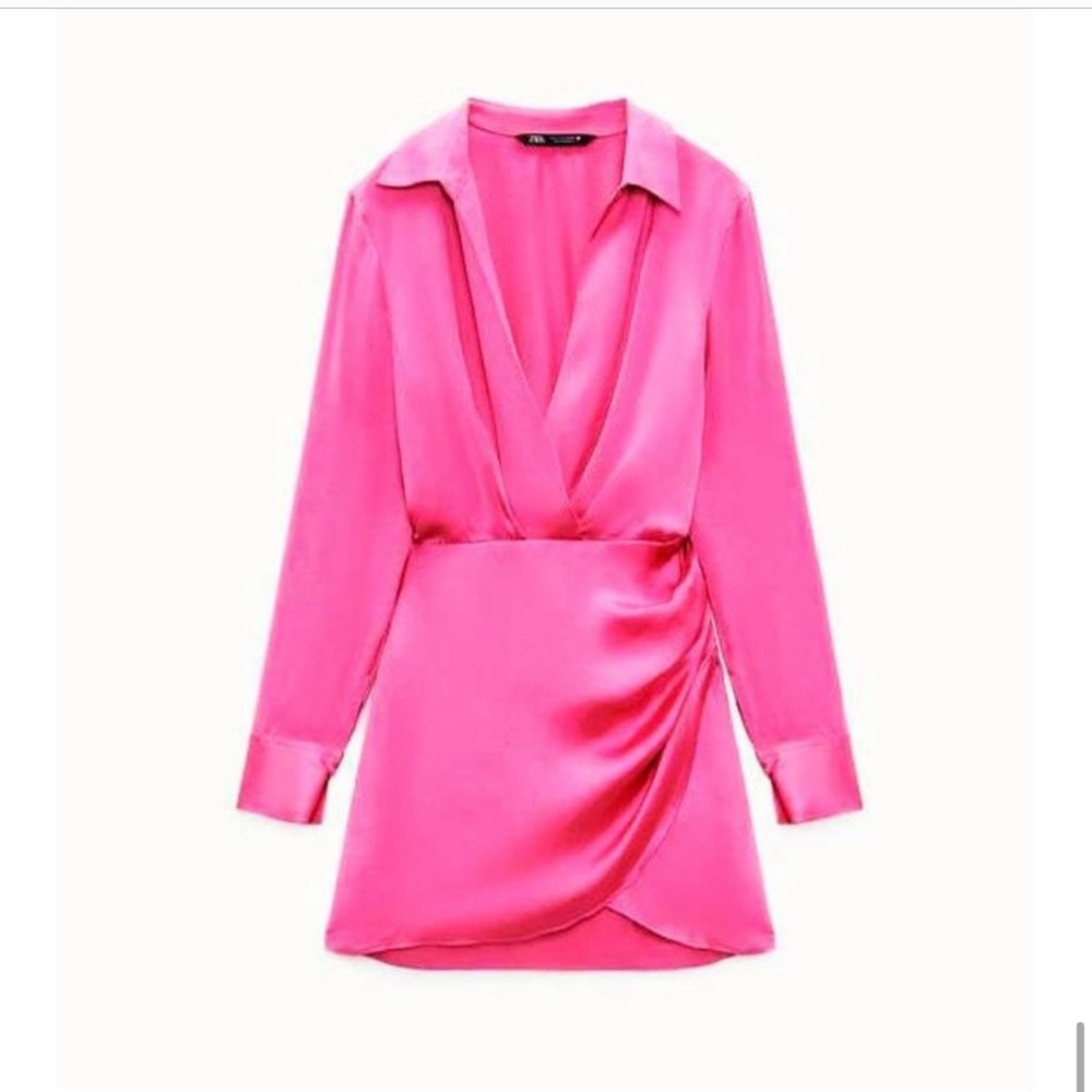 Zara Satin effect wrap dress